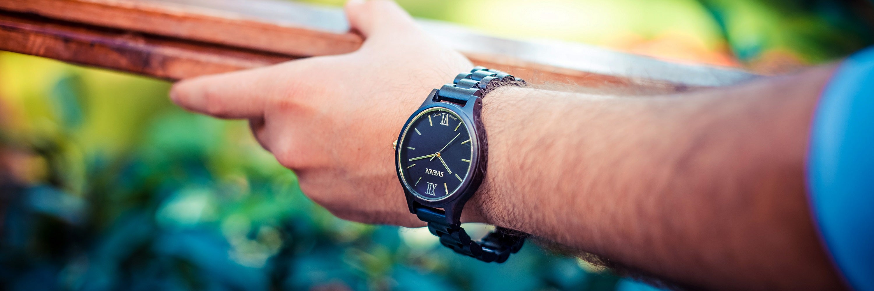 men black wood watch