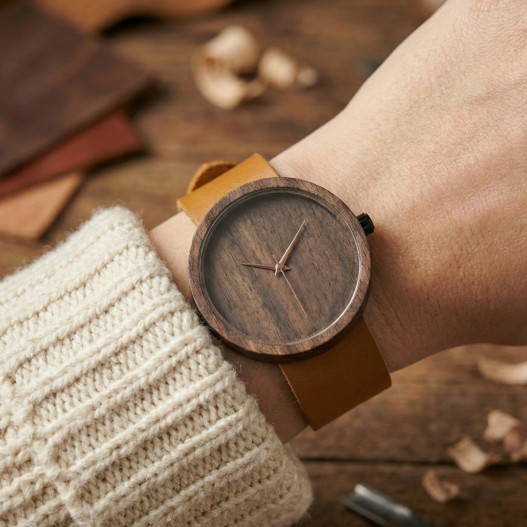 Zarif bilekler için özel olarak tasarlanmış, hafif yapısı sayesinde ağırlık yapmayan Svenn Pure Affogato kadın kol saati kombini.