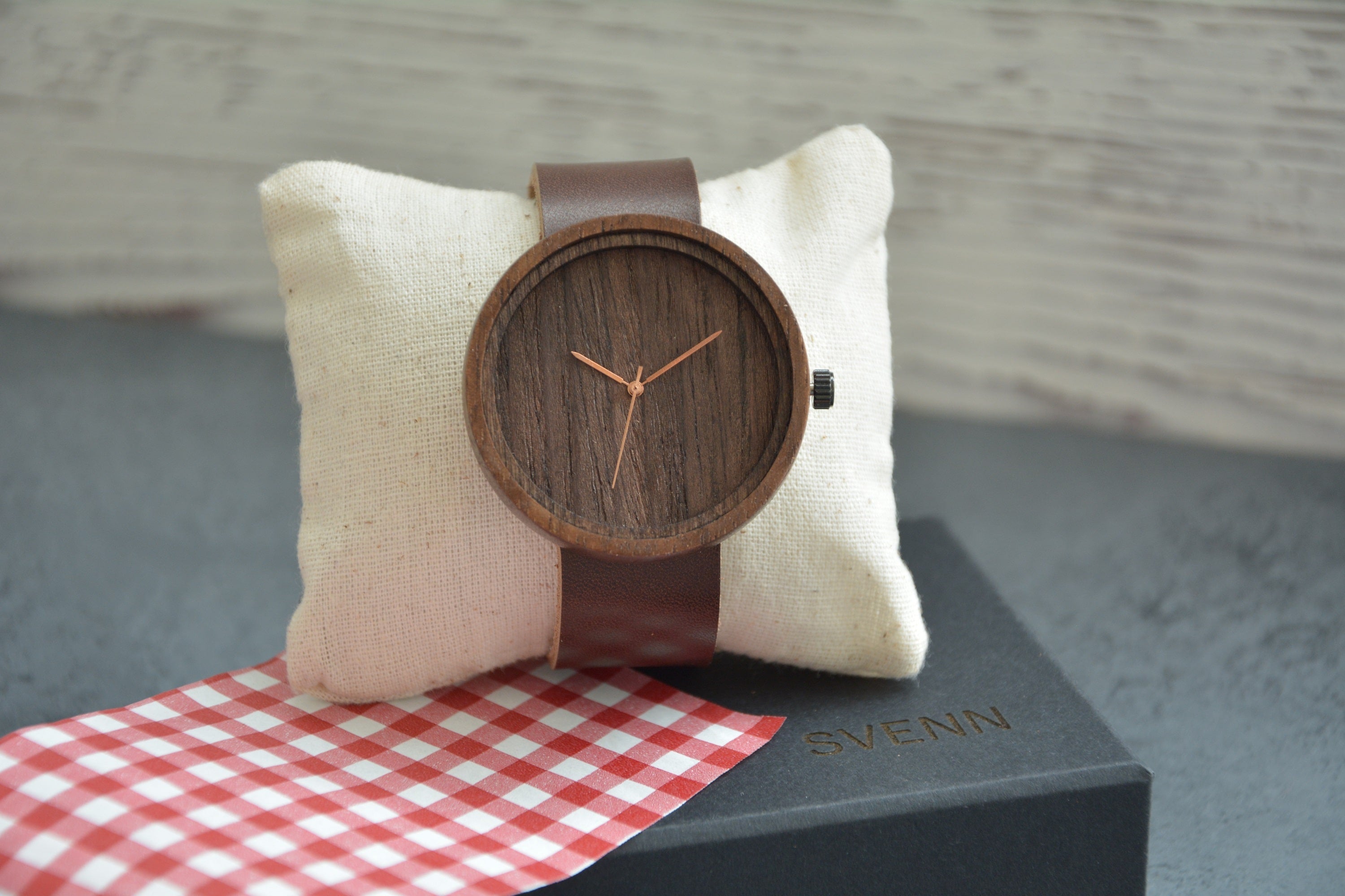 MINIMALIST BIG FACE LATTE Kol Saati & Ceviz Ağacı