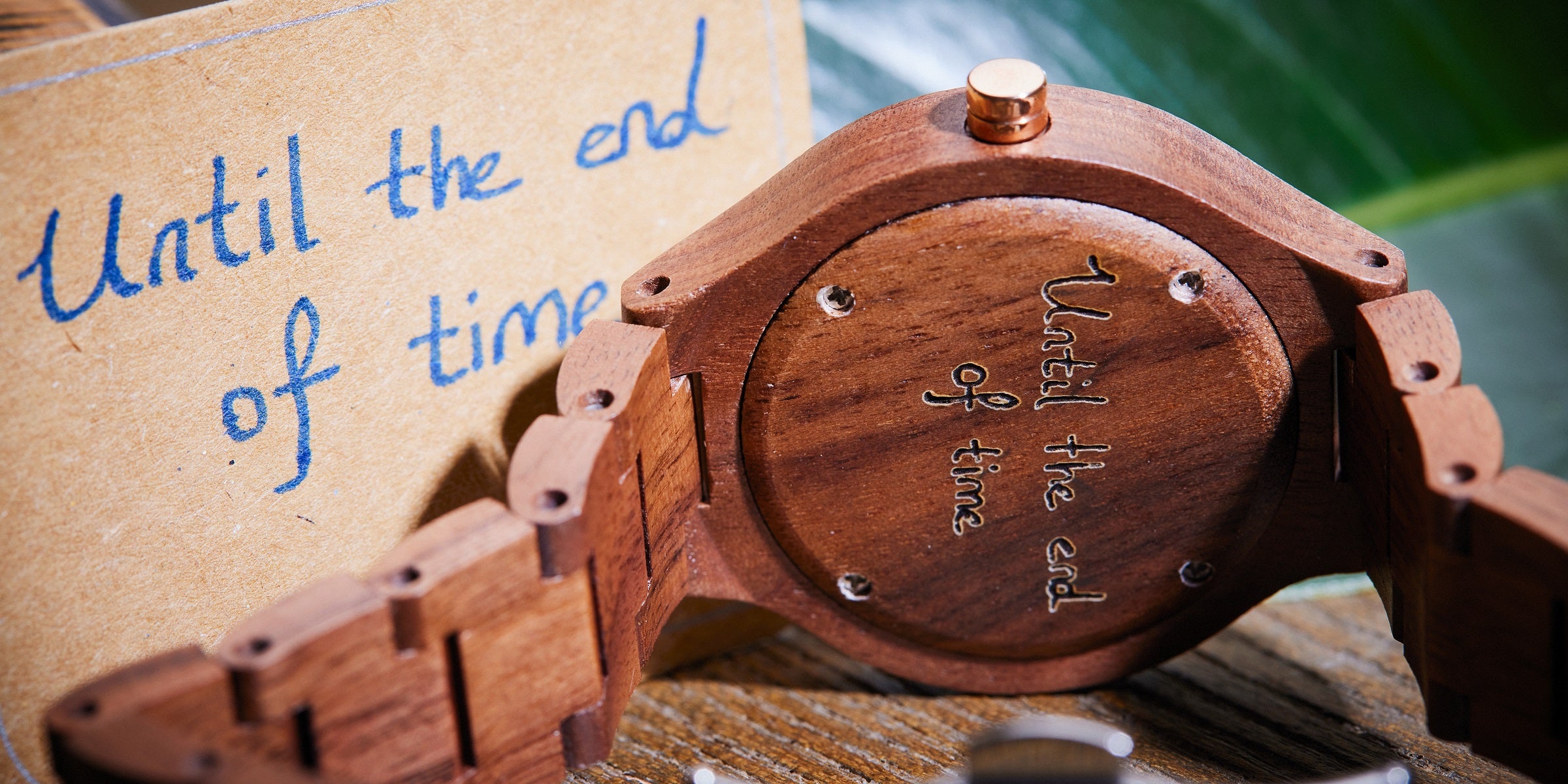 wood watch with engraving